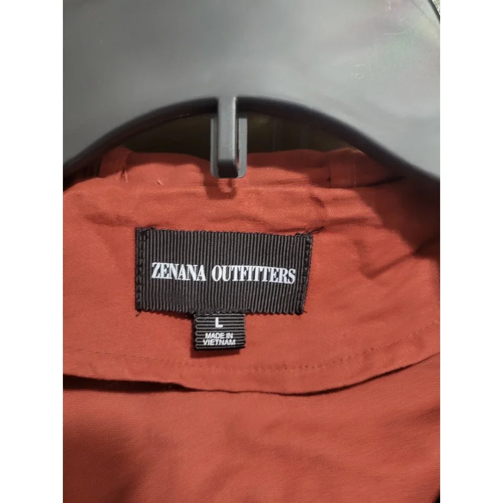 Zenana Outfitters Hooded Cinch Waist Utility Cargo Vest Size Large Cotton Layer - Picture 4 of 12